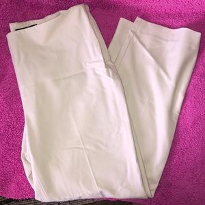 Talbots cream side zip straight leg dress pants
